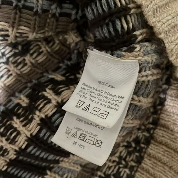 Eddie Bauer piano vintage cardigan button faire isle sweater beige size small - Picture 6 of 10